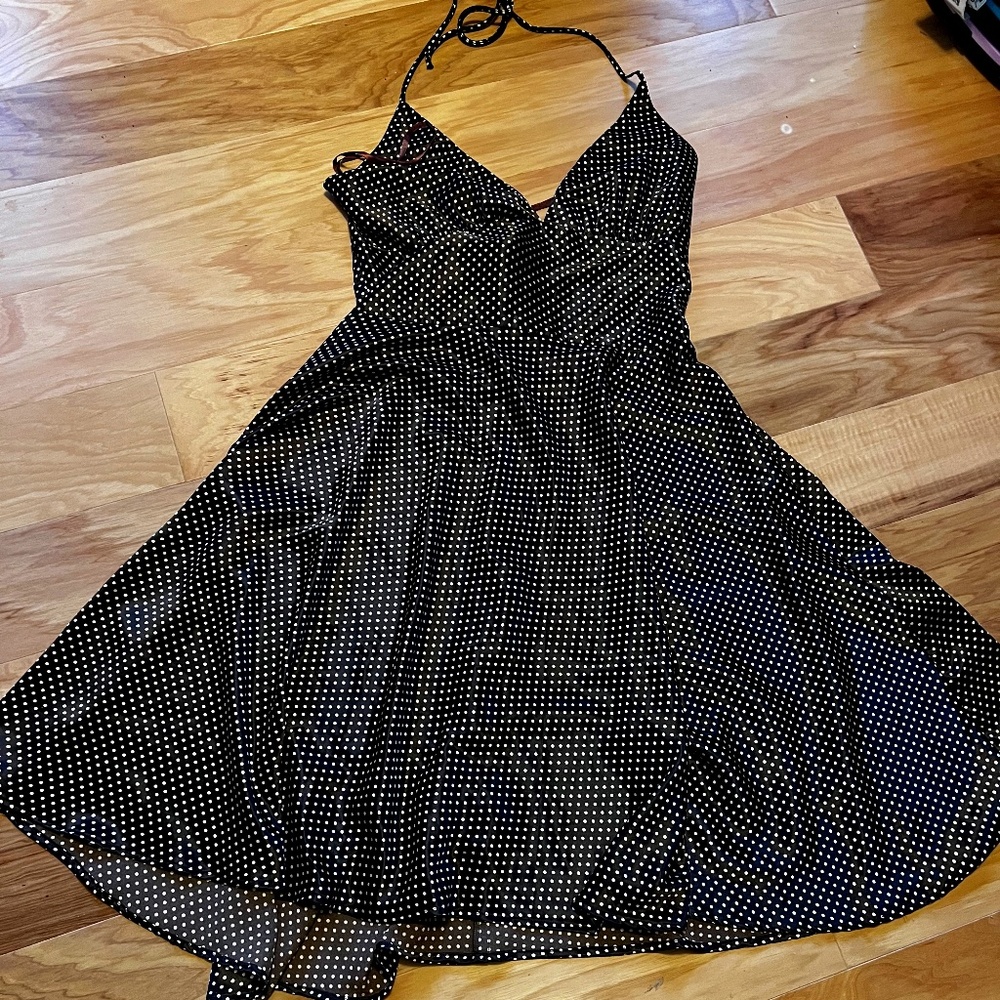 silk polkadot dress